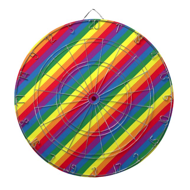 Diagonal Rainbow Pattern Dartboard (Front)