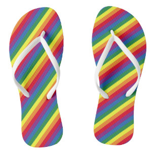 Diagonal Rainbow Pattern Flip Flops