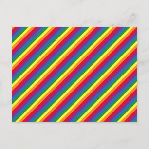 Diagonal Rainbow Pattern Holiday Postcard