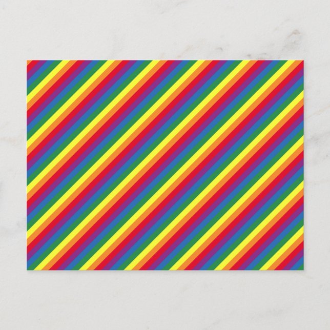 Diagonal Rainbow Pattern Holiday Postcard (Front)
