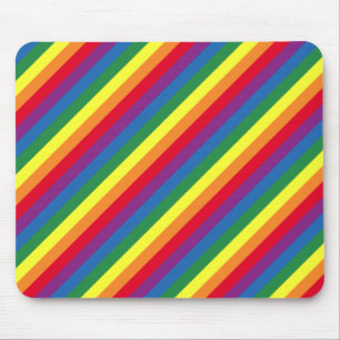 Diagonal Rainbow Pattern Mouse Mat