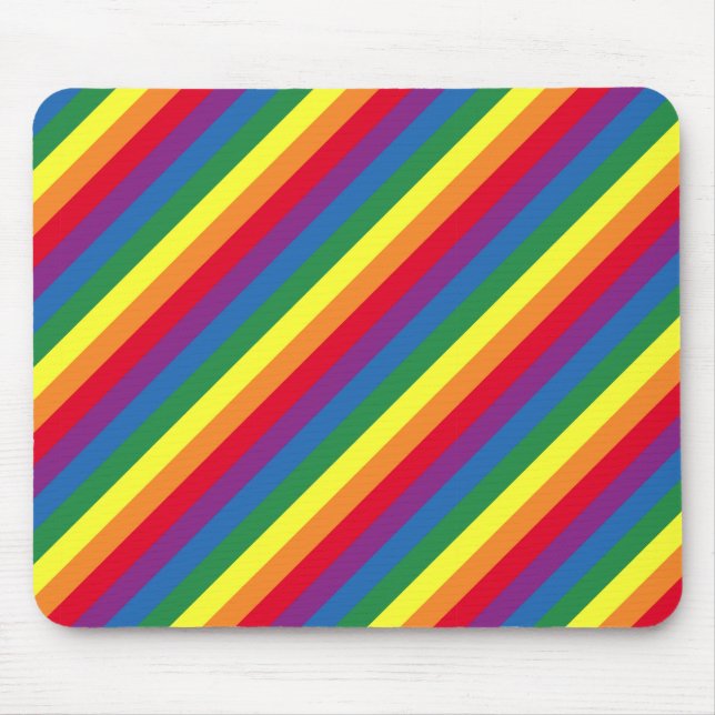 Diagonal Rainbow Pattern Mouse Mat (Front)