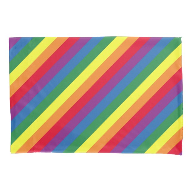 Diagonal Rainbow Pattern Pillowcase (Front-Left)