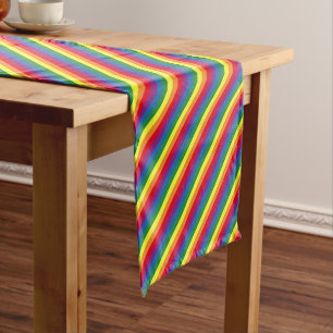Diagonal Rainbow Pattern Short Table Runner