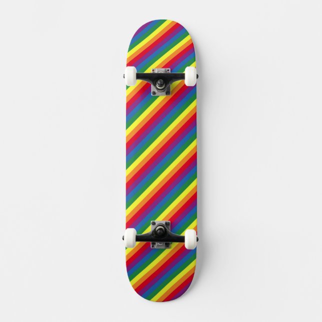Diagonal Rainbow Pattern Skateboard (Front)