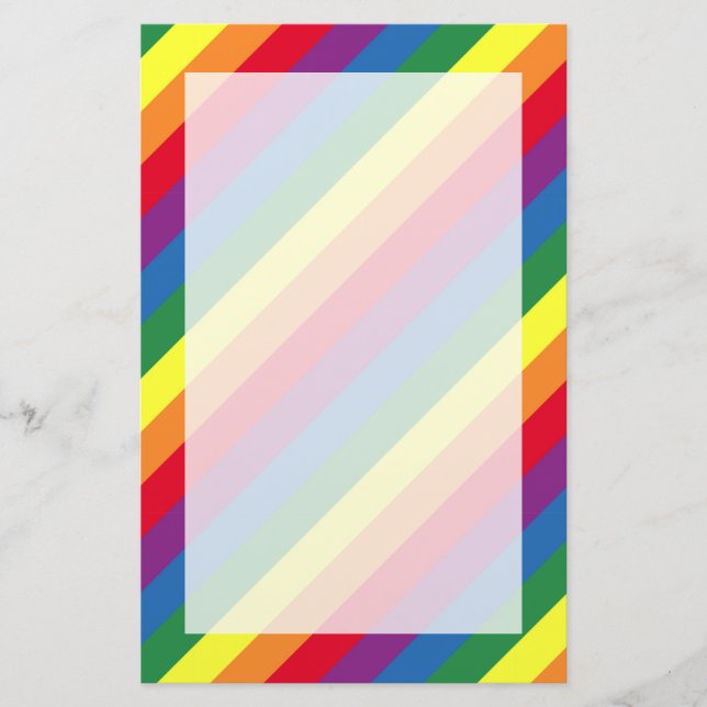 Diagonal Rainbow Pattern Stationery (Front)
