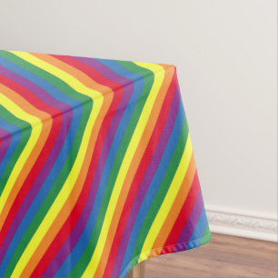 Diagonal Rainbow Pattern Tablecloth
