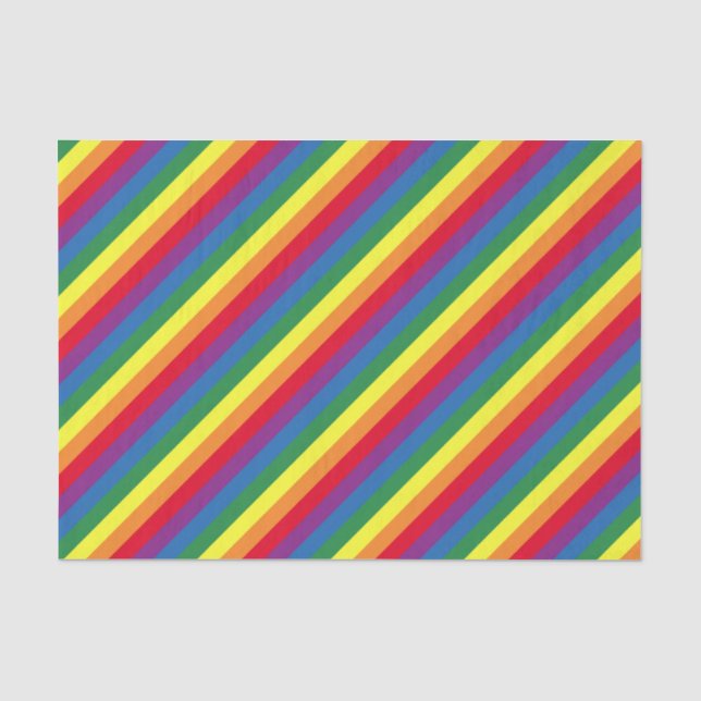 Diagonal Rainbow Pattern Tissue Paper (Front)