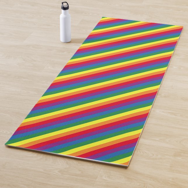 Diagonal Rainbow Pattern Yoga Mat (In Situ)