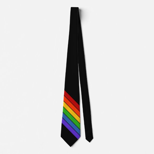 Diagonal Rainbow Stripe Tie (Front)