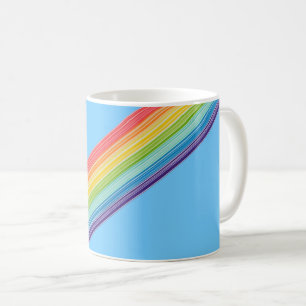 Diagonal rainbow stripes coffee mug
