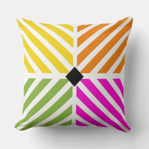 Diagonal Rainbow Stripes Cushion