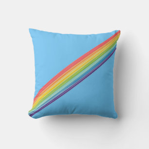 Diagonal rainbow stripes cushion