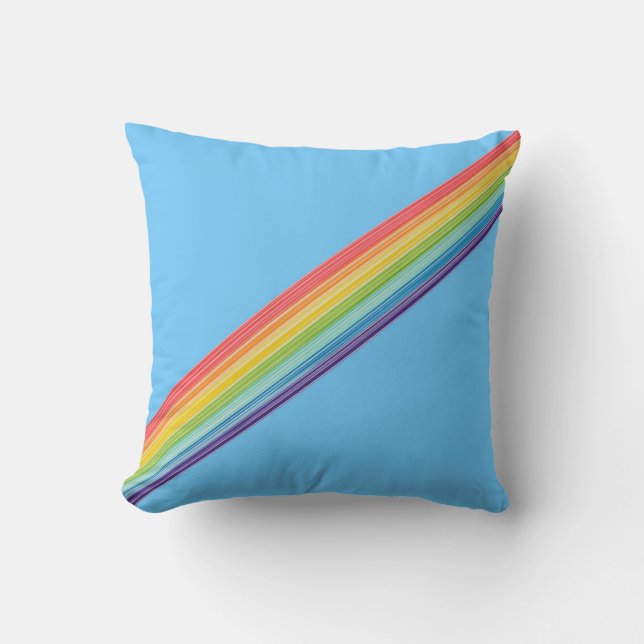 Diagonal rainbow stripes cushion (Front)