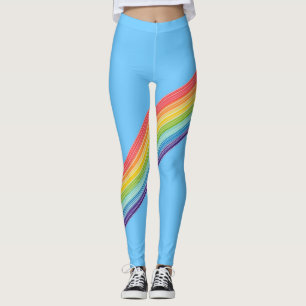Diagonal rainbow stripes leggings