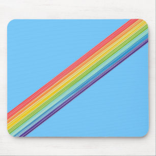 Diagonal rainbow stripes mouse mat