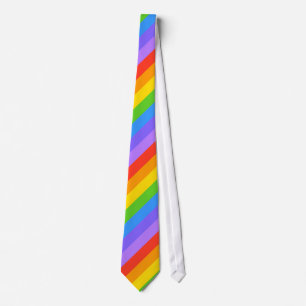 Diagonal Rainbow Stripes Pattern. Tie