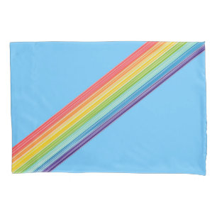 Diagonal rainbow stripes pillowcase