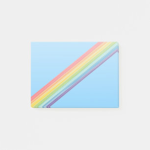 Diagonal rainbow stripes post-it notes