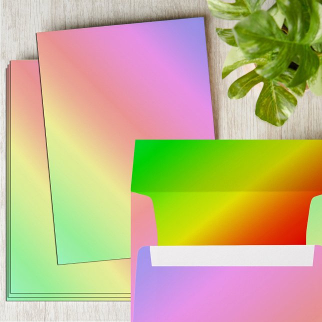 Diagonal Rainbow Sunset Pastel Abstract Pastel Envelope (Diagonal Rainbow Sunset Pastel Abstract Pastel Envelopes)