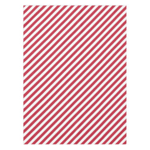 Diagonal red and white stripes pattern tablecloth
