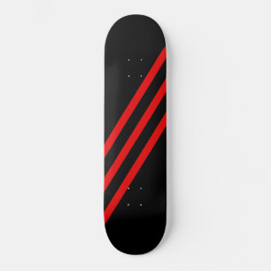 Diagonal Red Slashes Black Skateboard Deck