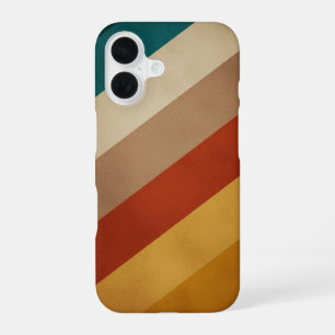 Diagonal Retro Bands iPhone 16 Case