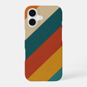 Diagonal Retro Bands iPhone 16 Case