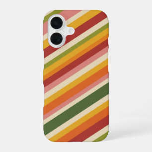 Diagonal Retro Stripes iPhone 16 Case