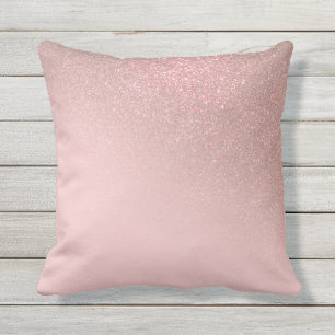 Diagonal Rose Gold Blush Pink Ombre Gradient Cushion