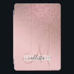 Diagonal Rose Gold Blush Pink Ombre Gradient iPad Pro Cover<br><div class="desc">This elegant and girly design is perfect for the classy and stylish woman. It features a faux printed sparkly rose gold glitter diagonal gradient ombre on top of a blush pink background. It's a unique take on the glitter gradient trend that's currently very popular. It's a pretty, glamourous, modern, and...</div>