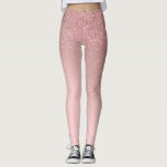 Diagonal Rose Gold Blush Pink Ombre Gradient Leggings<br><div class="desc">This elegant and girly design is perfect for the classy and stylish woman. It features a faux printed sparkly rose gold glitter diagonal gradient ombre on top of a blush pink background. It's a unique take on the glitter gradient trend that's currently very popular. It's a pretty, glamourous, modern, and...</div>