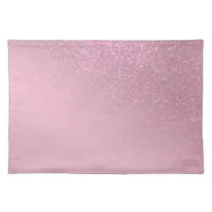 Diagonal Rose Pink Glitter Gradient Ombre Placemat