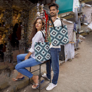 Diagonal shapes tote bag