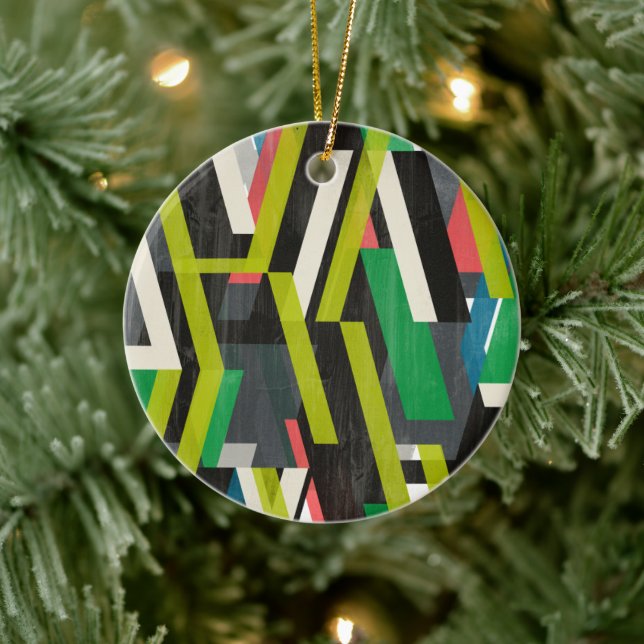 Diagonal Slipstream Pattern Ceramic Tree Decoration (Tree)