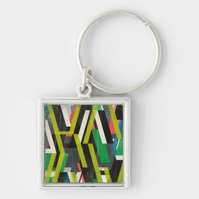 Diagonal Slipstream Pattern Key Ring (Front)