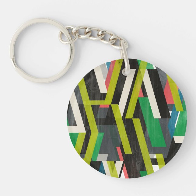 Diagonal Slipstream Pattern Key Ring (Front)
