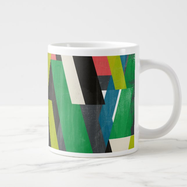 Diagonal Slipstream Pattern Large Coffee Mug (Right)