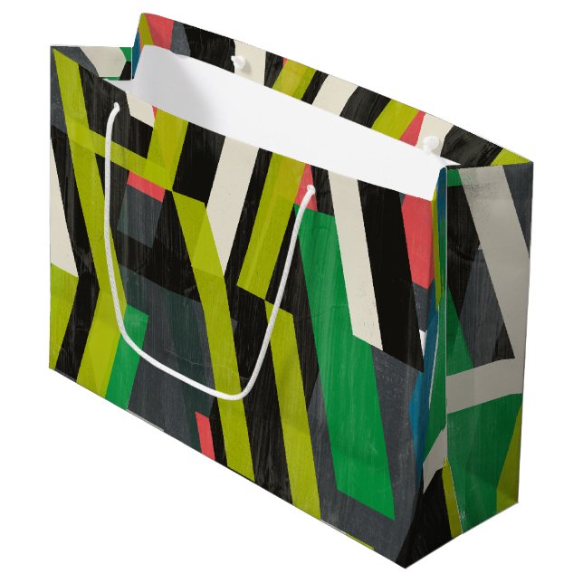 Diagonal Slipstream Pattern Large Gift Bag (Front Angled)