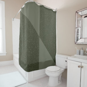 Diagonal Split Moss Green Shower Curtain