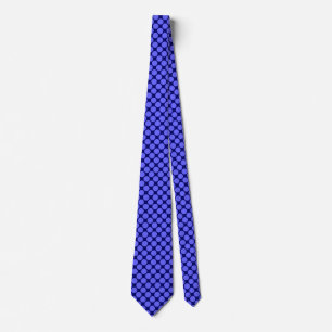 Diagonal Spots - Electric Blue on Deep Navy Neck T Tie