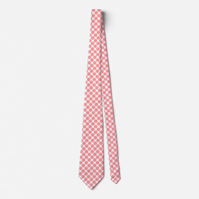 Diagonal Spots - Soft Pink on White Tie (Front)