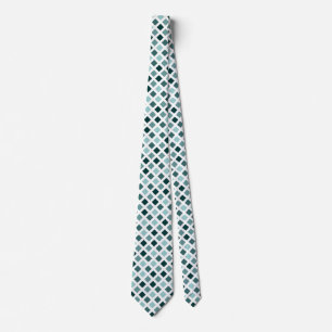 Diagonal Squares - Shades of Cool Green Tie
