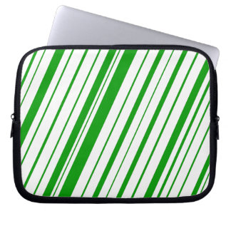 Diagonal Stripe ~ Green Laptop Sleeve