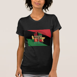 diagonal stripe Happy Kwanzaa T-Shirt