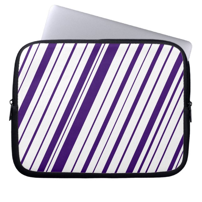 Diagonal Stripe ~ Indigo Laptop Sleeve (Front)