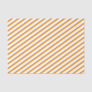 Diagonal Stripe Orange Pattern Tissue Paper