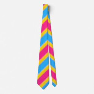Diagonal Stripe Pansexual Flag Neck Tie