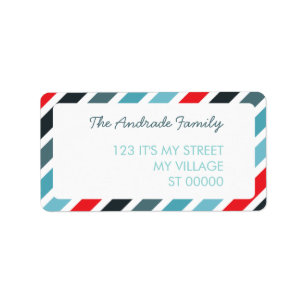 Diagonal Stripe Pattern Customised Address Labels