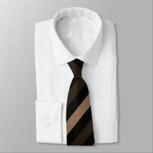 Diagonal Stripe Pattern in Black, Coffee Brown, an Tie